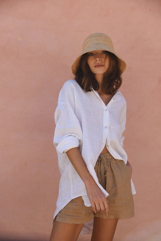 The Palma Shirt // Blanco-Shirt-Beachwood Baby-100% Linen-Urbanheer