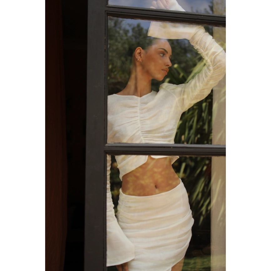 The Paper Linen Skirt-Skirt-Dor Raw Luxury-S-Off-White-Urbanheer