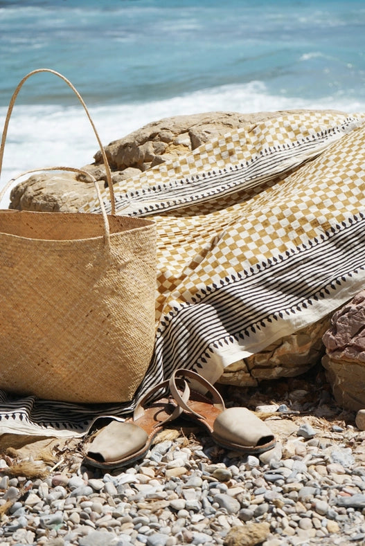 The Pareo // Checkered-Sarong-Beachwood-Length: 75" Width: 43"-Urbanheer