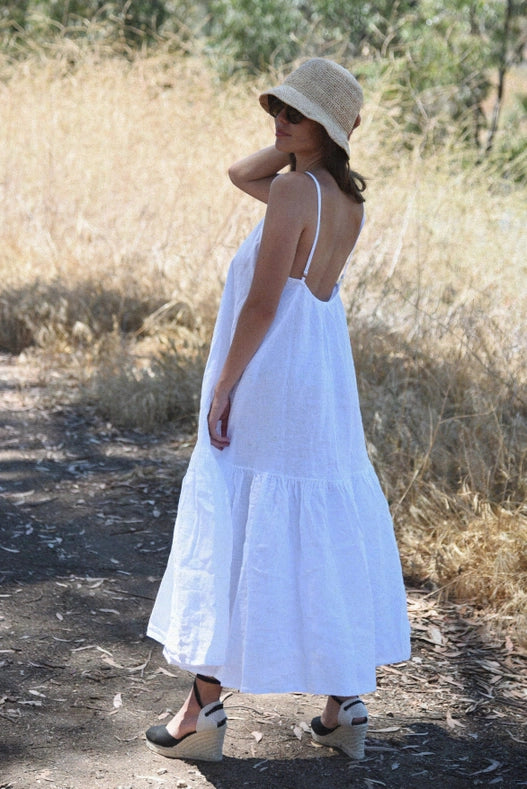 The Puglia Dress // Blanco-Dress-Beachwood Baby-Bust: 36-40" Length: 51"-Urbanheer