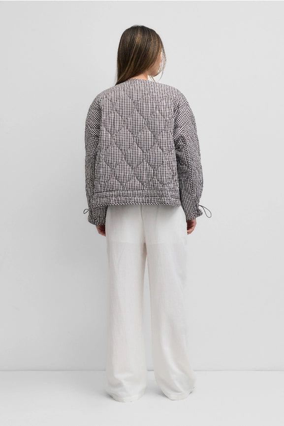 The Rochelle Jacket | Quilted Gingham Jacket BROWN-Jacket-MOD REF-S-BROWN-Urbanheer