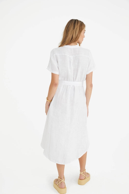 The Rosemary Linen Dress in White