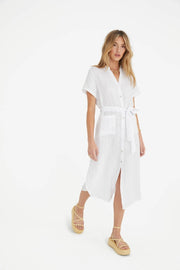 The Rosemary Linen Dress In White-Dress-Marché-OS-Urbanheer
