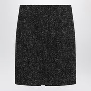 The Row Black wool bouclé skirt