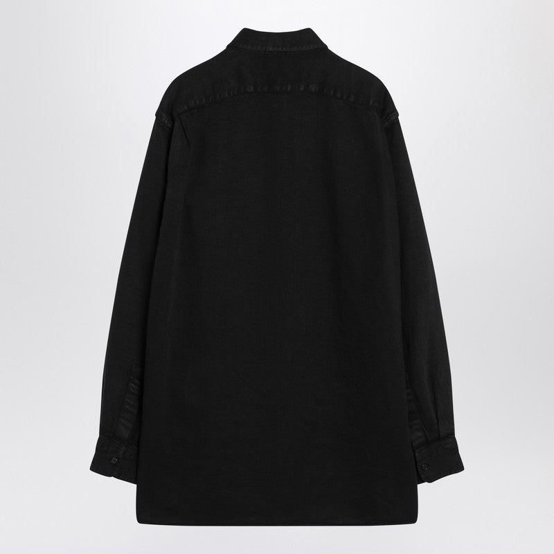 The Row Nesson black linen denim shirt-Shirts-The Row-4-Urbanheer