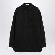 The Row Nesson black linen denim shirt-Shirts-The Row-4-Urbanheer