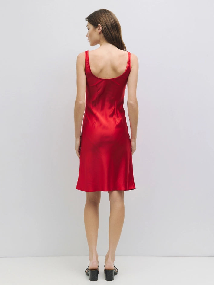 The Ruby Dress | Bias Cut Knee Length Dress RED-Dress-All Row-S-RED-Urbanheer