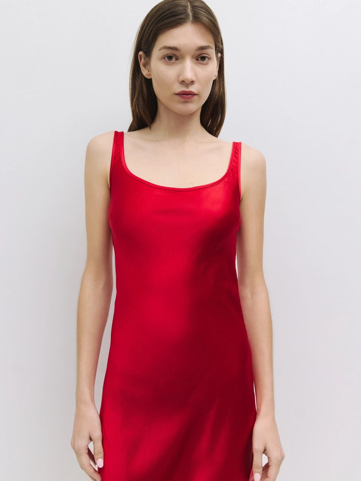 The Ruby Dress | Bias Cut Knee Length Dress RED-Dress-All Row-S-RED-Urbanheer