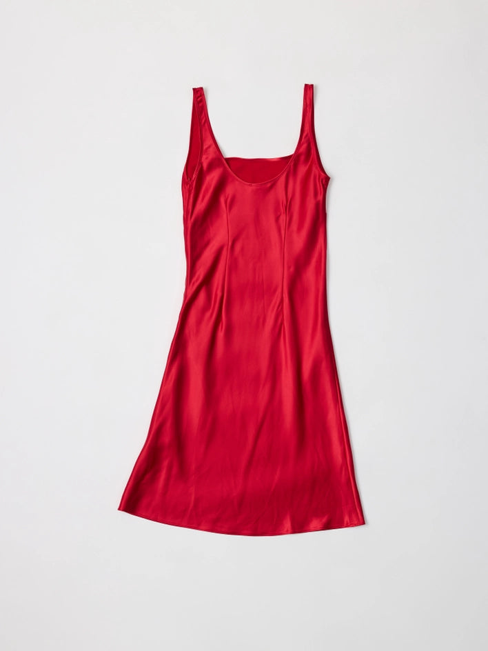 The Ruby Dress | Bias Cut Knee Length Dress RED-Dress-All Row-S-RED-Urbanheer