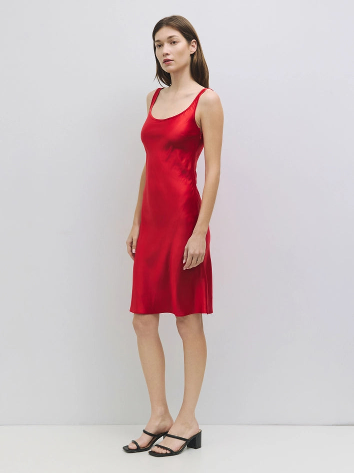 The Ruby Dress | Bias Cut Knee Length Dress RED-Dress-All Row-S-RED-Urbanheer