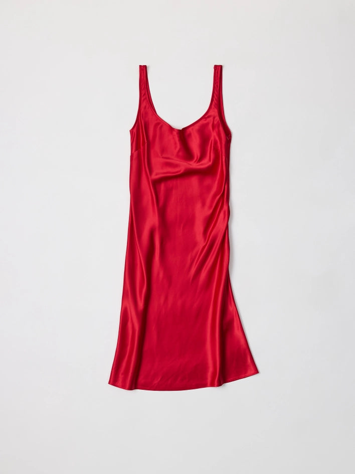 The Ruby Dress | Bias Cut Knee Length Dress RED-Dress-All Row-S-RED-Urbanheer