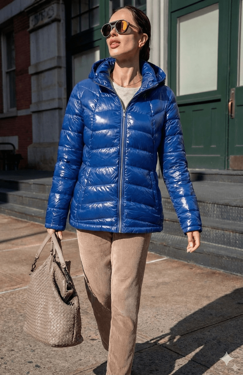 The Senenne | Hooded Down Jacket | Electric Blue