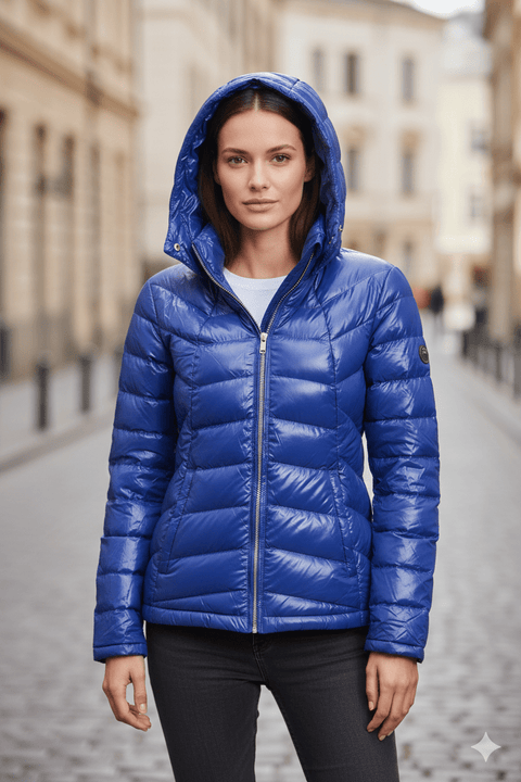 The Senenne | Hooded Down Jacket | Electric Blue
