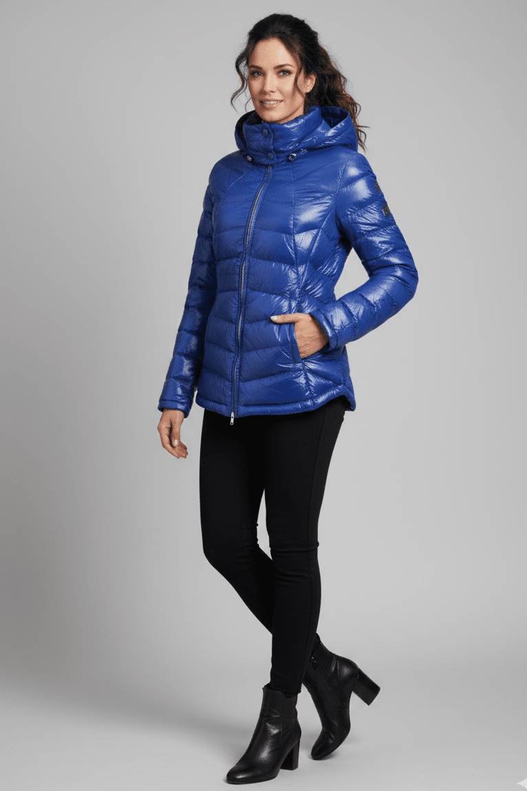 The Senenne | Hooded Down Jacket | Electric Blue