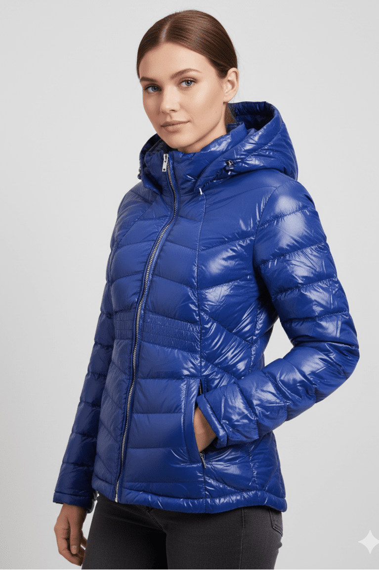 The Senenne | Hooded Down Jacket | Electric Blue