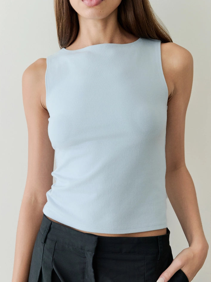 The Sidney Top | Brushed Knit Tank Top LIGHT BLUE-Tank Top-All Row-S-LIGHT BLUE-Urbanheer