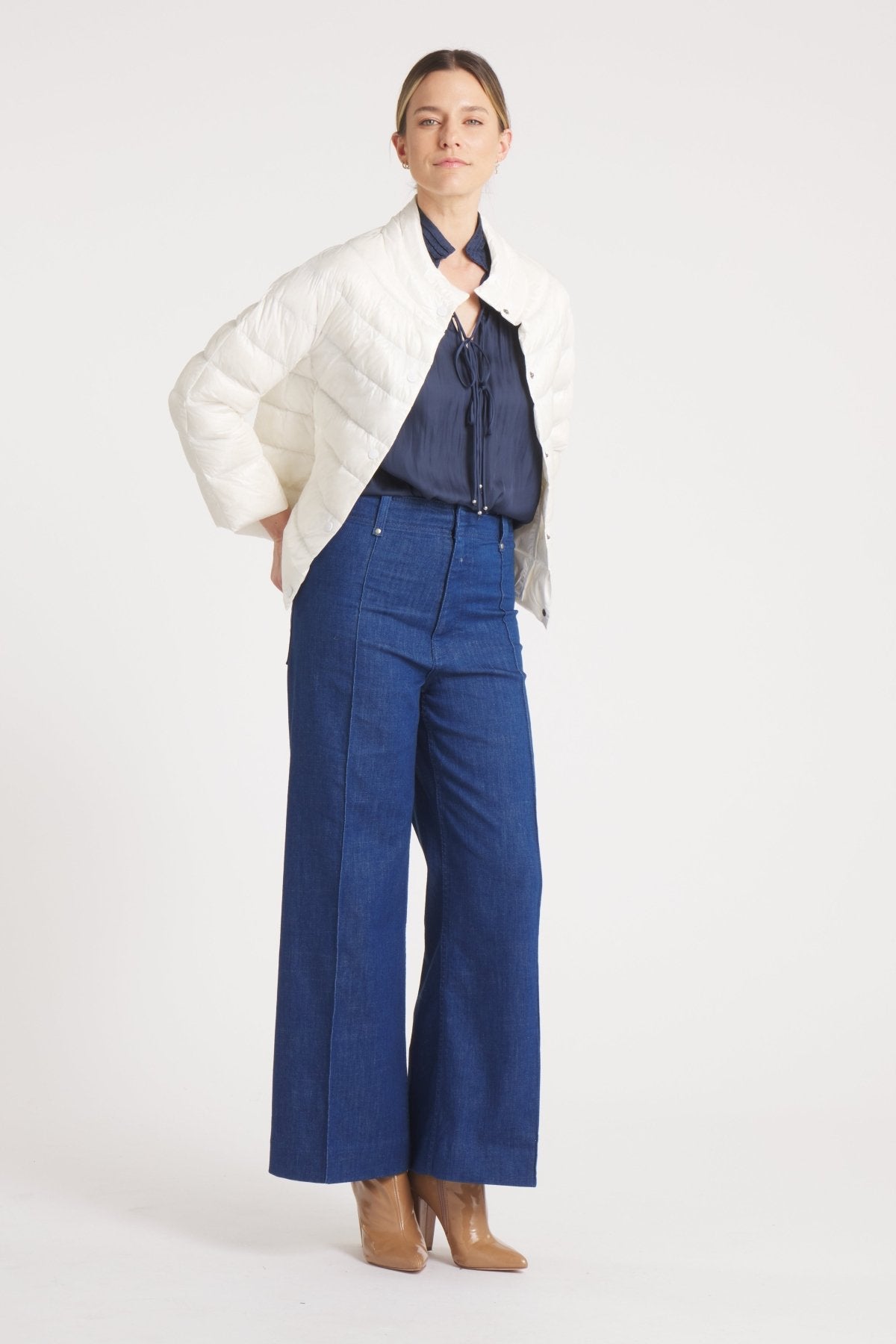 The Soho | Down 3/4 Sleeve Jacket | Ivory