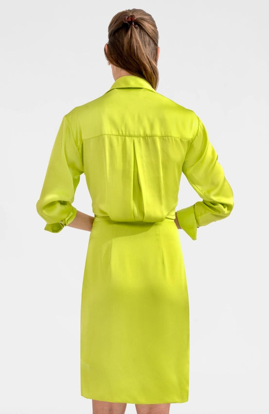 The Sophisticate Dress - Silky Heaven Lime-Dress-Gretchen Scott LLC-L-Lime-Urbanheer