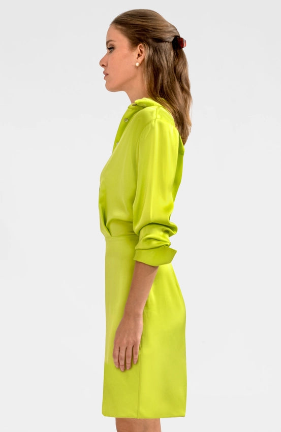 The Sophisticate Dress - Silky Heaven Lime-Dress-Gretchen Scott LLC-L-Lime-Urbanheer