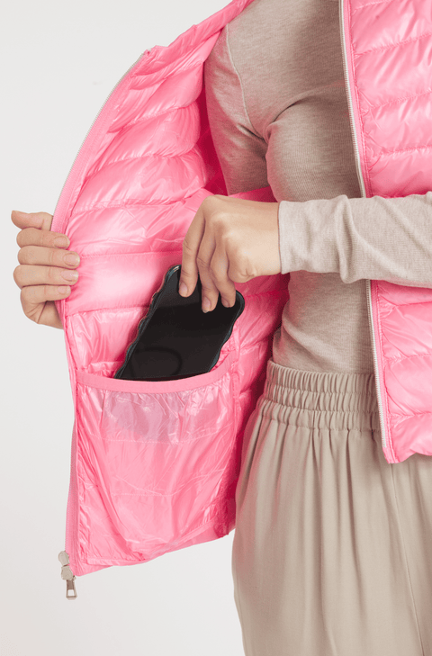 The St Ives | Down Vest | Bubble Gum Pink