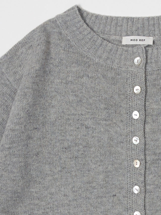 The Stacey Cardigan | Brushed Half Sleeve Cardigan HEATHER GREY-Cardigan-MOD REF-S-HEATHER GREY-Urbanheer