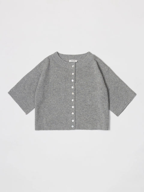 The Stacey Cardigan | Brushed Half Sleeve Cardigan HEATHER GREY-Cardigan-MOD REF-S-HEATHER GREY-Urbanheer