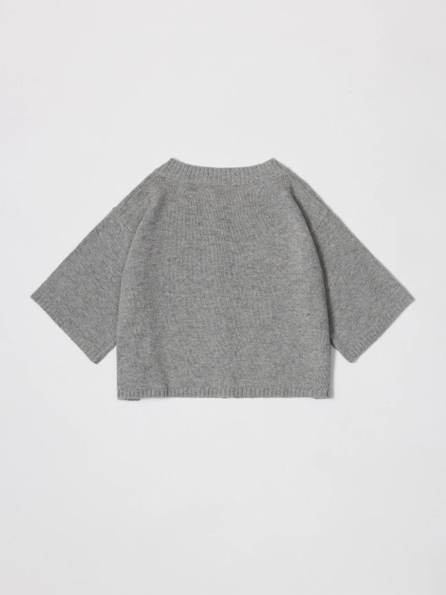 The Stacey Cardigan | Brushed Half Sleeve Cardigan HEATHER GREY-Cardigan-MOD REF-S-HEATHER GREY-Urbanheer