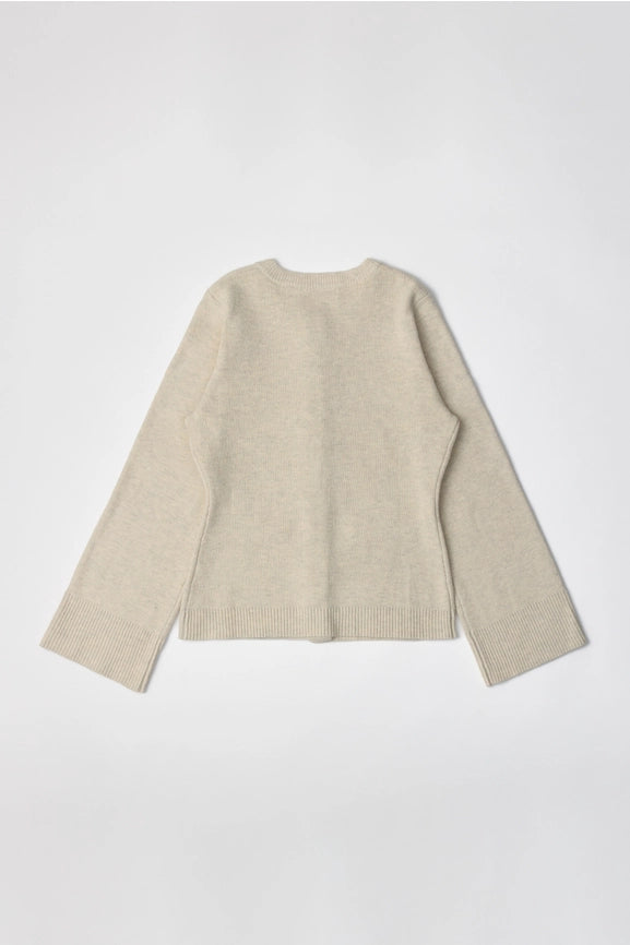 The Tyler Cardigan | Bell Sleeve Buttoned Cardigan Beige-Cardigan-MOD REF-S-Beige-Urbanheer