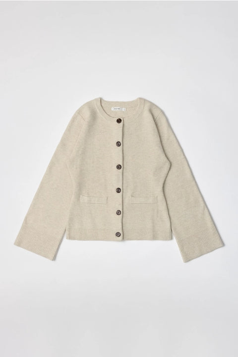 The Tyler Cardigan | Bell Sleeve Buttoned Cardigan Beige-Cardigan-MOD REF-S-Beige-Urbanheer