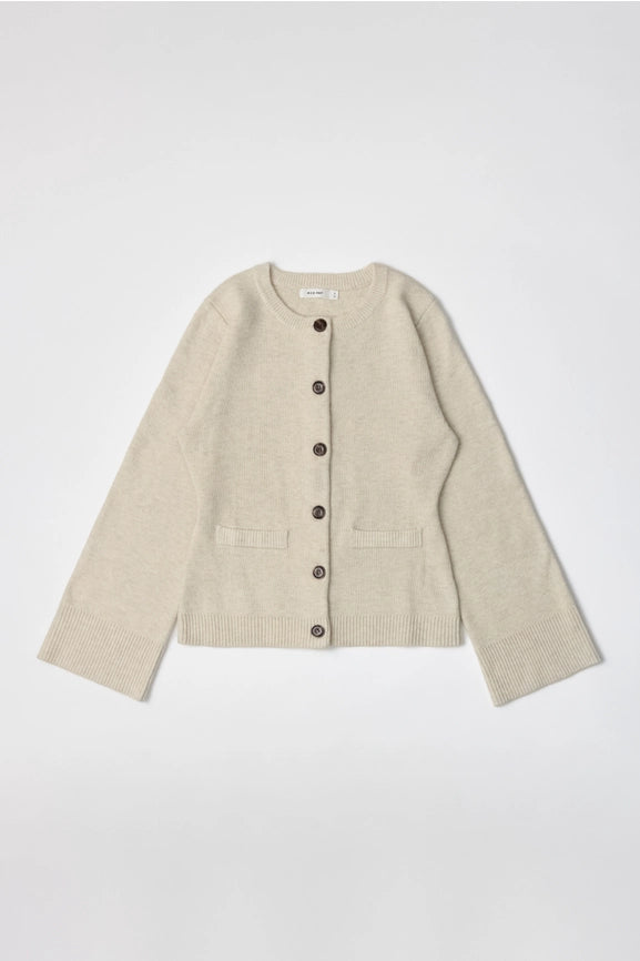 The Tyler Cardigan | Bell Sleeve Buttoned Cardigan Beige-Cardigan-MOD REF-S-Beige-Urbanheer