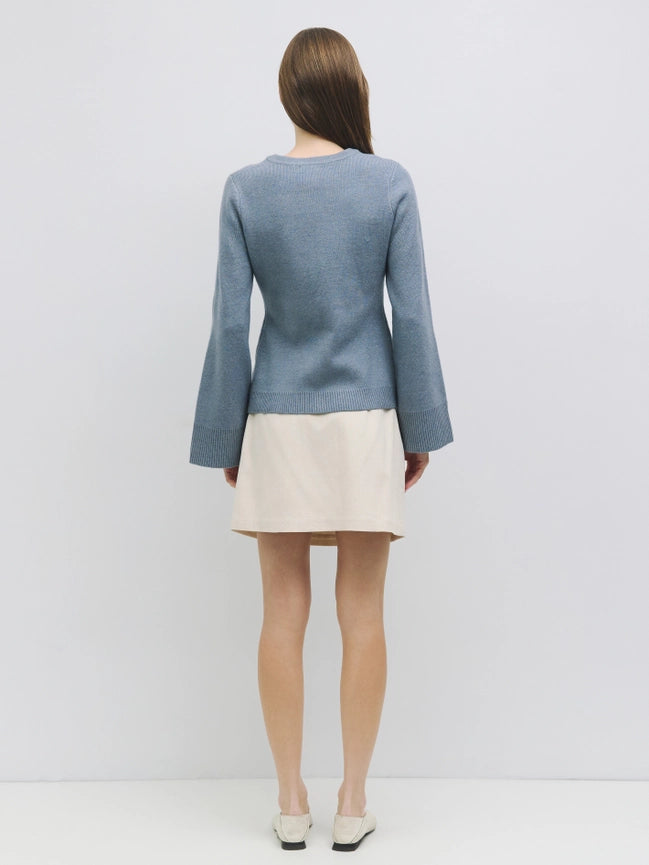 The Tyler Cardigan | Bell Sleeve Buttoned Cardigan Blue-Cardigan-MOD REF-S-Blue-Urbanheer