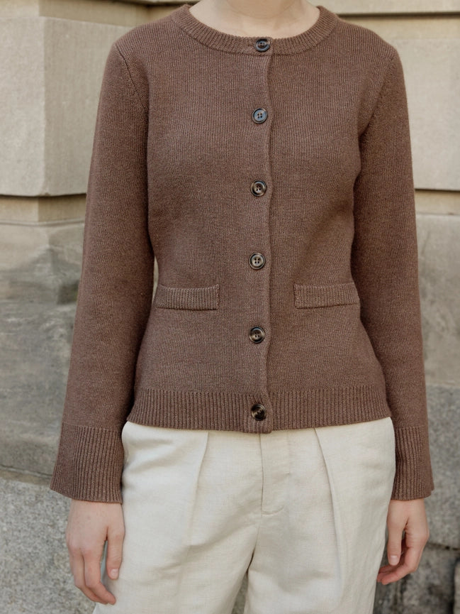 The Tyler Cardigan | Bell Sleeve Buttoned Cardigan CHESTNUT BROWN-Cardigan-MOD REF-S-CHESTNUT BROWN-Urbanheer