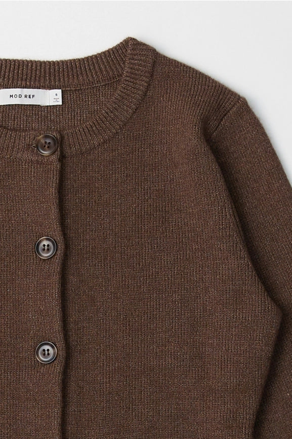 The Tyler Cardigan | Bell Sleeve Buttoned Cardigan CHESTNUT BROWN-Cardigan-MOD REF-S-CHESTNUT BROWN-Urbanheer