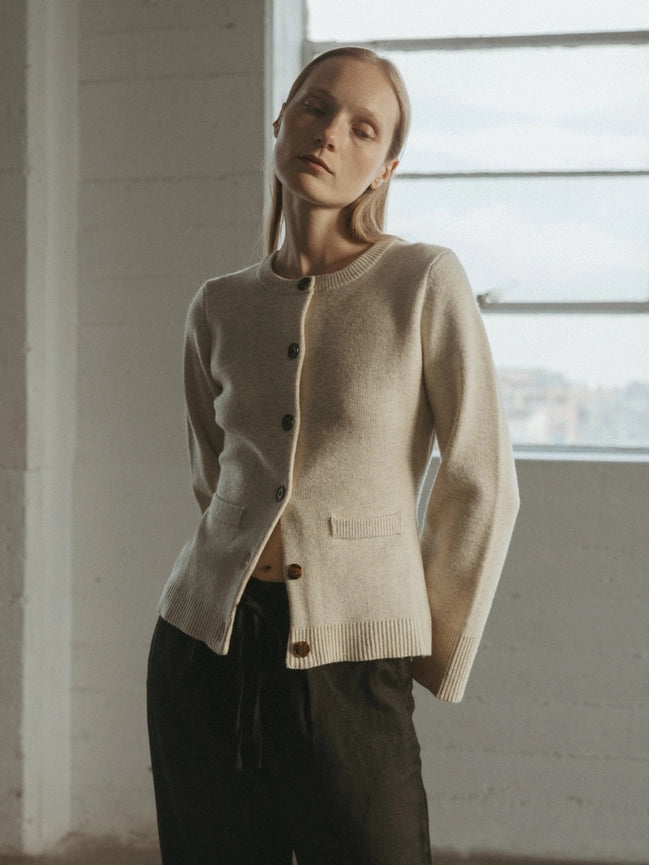 The Tyler Cardigan | Bell Sleeve Buttoned Cardigan OATMEAL-Cardigan-MOD REF-S-OATMEAL-Urbanheer