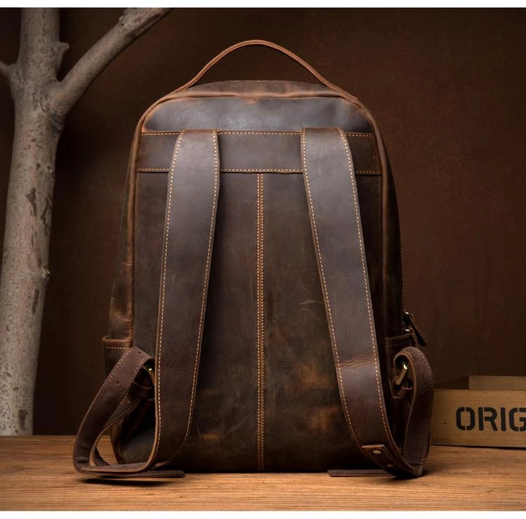 The Vernon Backpack | Genuine Vintage Leather Minimalist Backpack-Backpack-Steel Horse Leather-Leather-Urbanheer