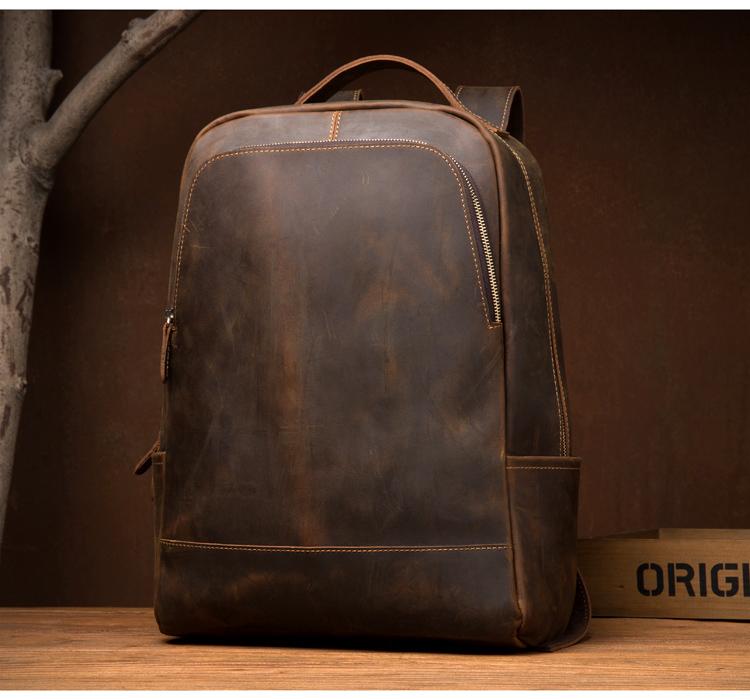 The Vernon Backpack | Genuine Vintage Leather Minimalist Backpack-Backpack-Steel Horse Leather-Leather-Urbanheer