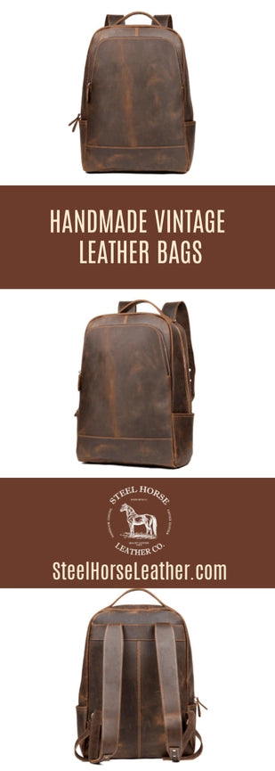 The Vernon Backpack | Genuine Vintage Leather Minimalist Backpack-Backpack-Steel Horse Leather-Leather-Urbanheer