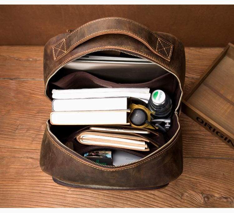 The Vernon Backpack | Genuine Vintage Leather Minimalist Backpack-Backpack-Steel Horse Leather-Leather-Urbanheer