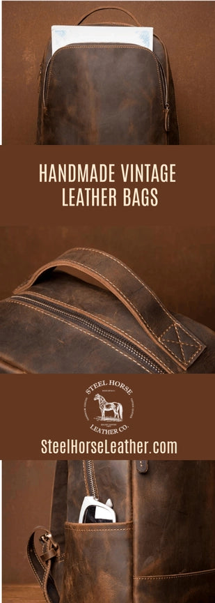 The Vernon Backpack | Genuine Vintage Leather Minimalist Backpack-Backpack-Steel Horse Leather-Leather-Urbanheer
