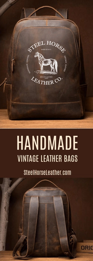 The Vernon Backpack | Genuine Vintage Leather Minimalist Backpack-Backpack-Steel Horse Leather-Leather-Urbanheer