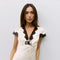 The Vivienne Dress | Lace Trim Satin Midi Dress