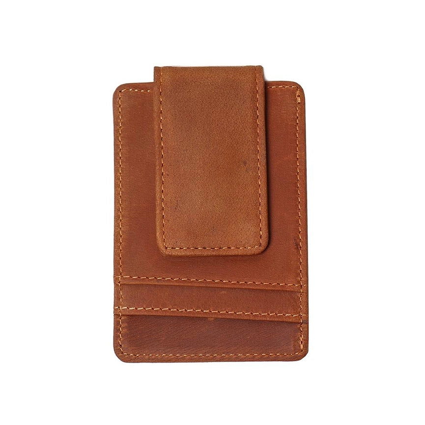 The Walden | Handmade Leather Front Pocket Wallet with Money Clip-Wallets-Steel Horse Leather-Leather-Brown-Urbanheer