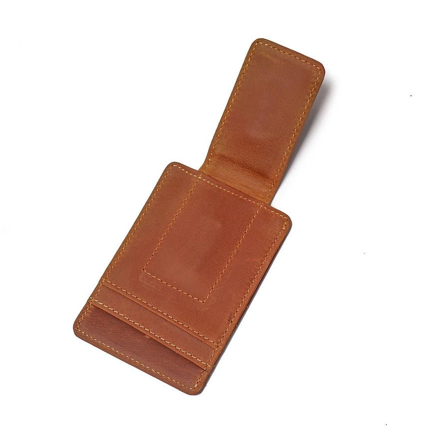 The Walden | Handmade Leather Front Pocket Wallet with Money Clip-Wallets-Steel Horse Leather-Leather-Brown-Urbanheer