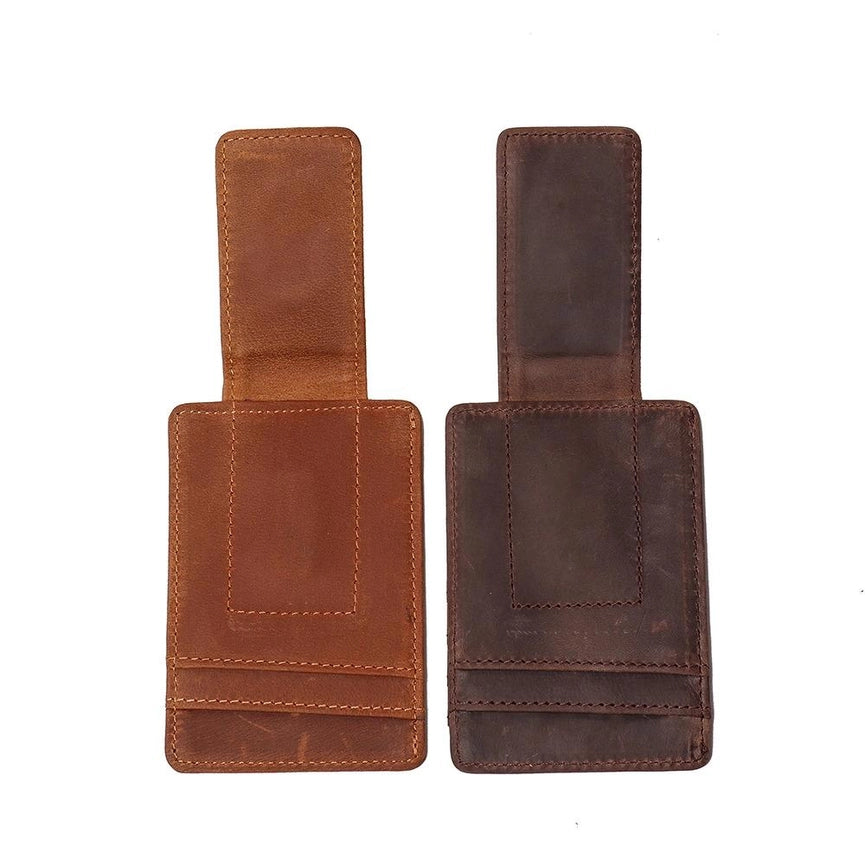 The Walden | Handmade Leather Front Pocket Wallet with Money Clip-Wallets-Steel Horse Leather-Leather-Brown-Urbanheer
