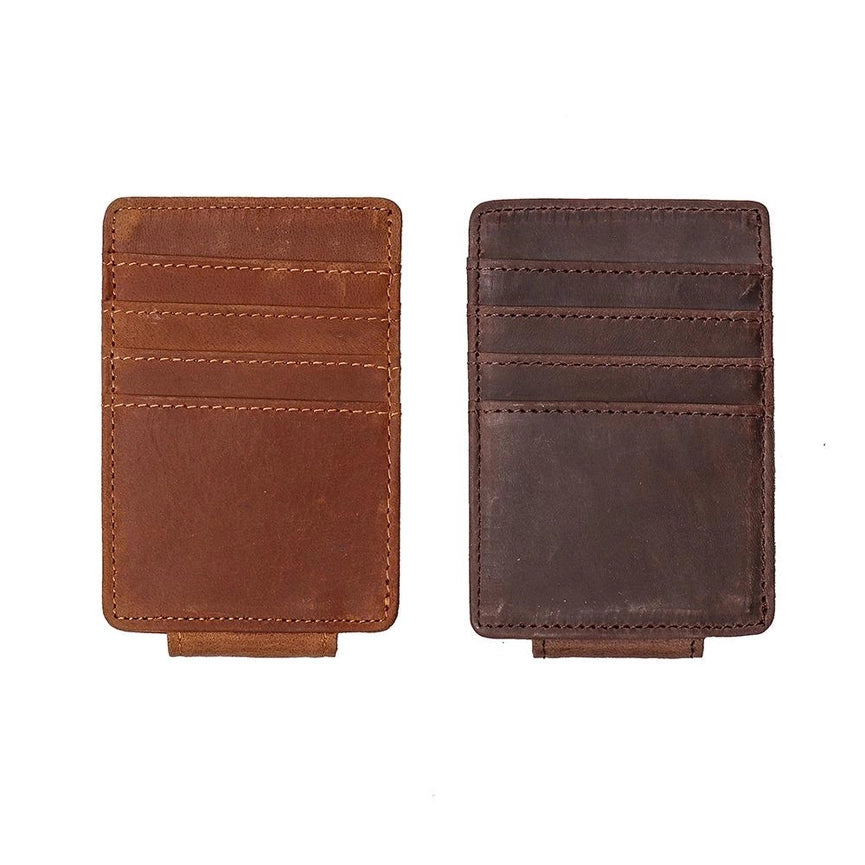 The Walden | Handmade Leather Front Pocket Wallet with Money Clip-Wallets-Steel Horse Leather-Leather-Brown-Urbanheer