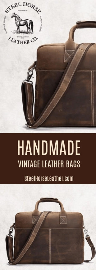 The Welch Briefcase | Vintage Leather Messenger Bag-Briefcases-Steel Horse Leather-Leather-Urbanheer