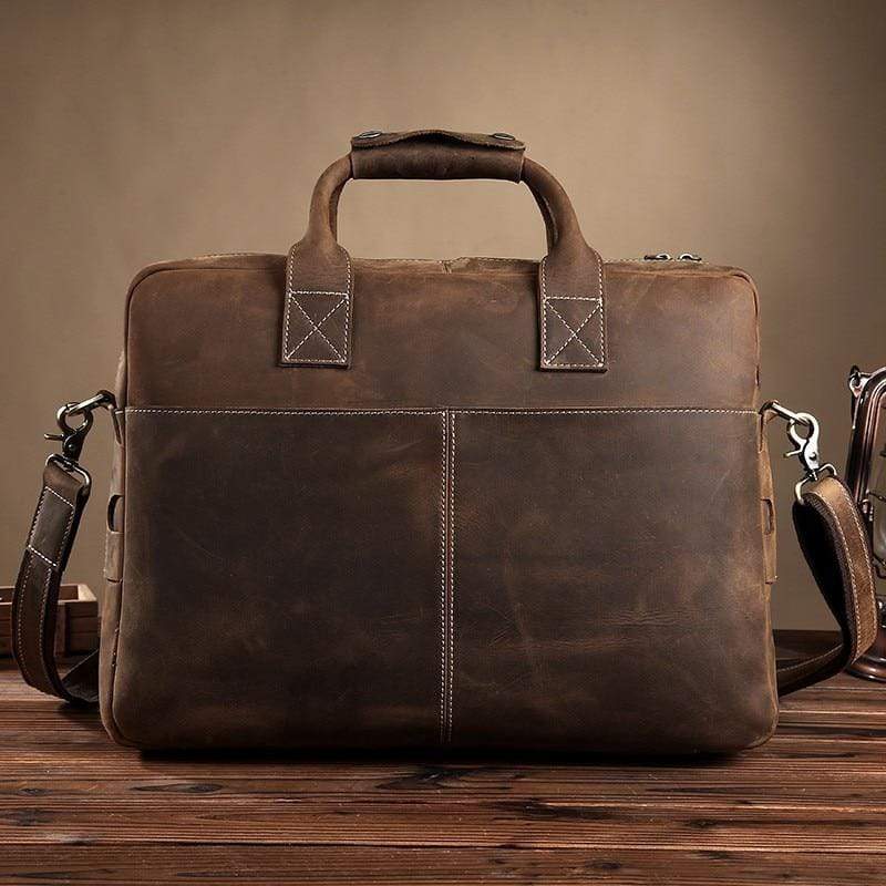 The Welch Briefcase | Vintage Leather Messenger Bag-Briefcases-Steel Horse Leather-Leather-Urbanheer