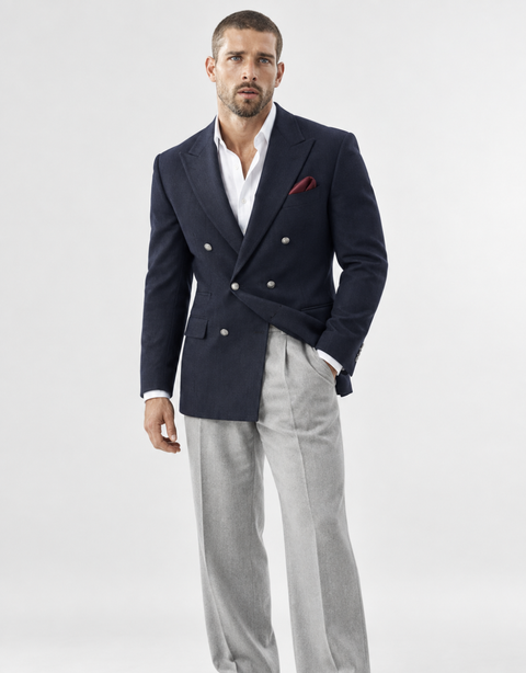 The Windsor Wool-Cashmere 1.5-Breasted Blazer - Navy