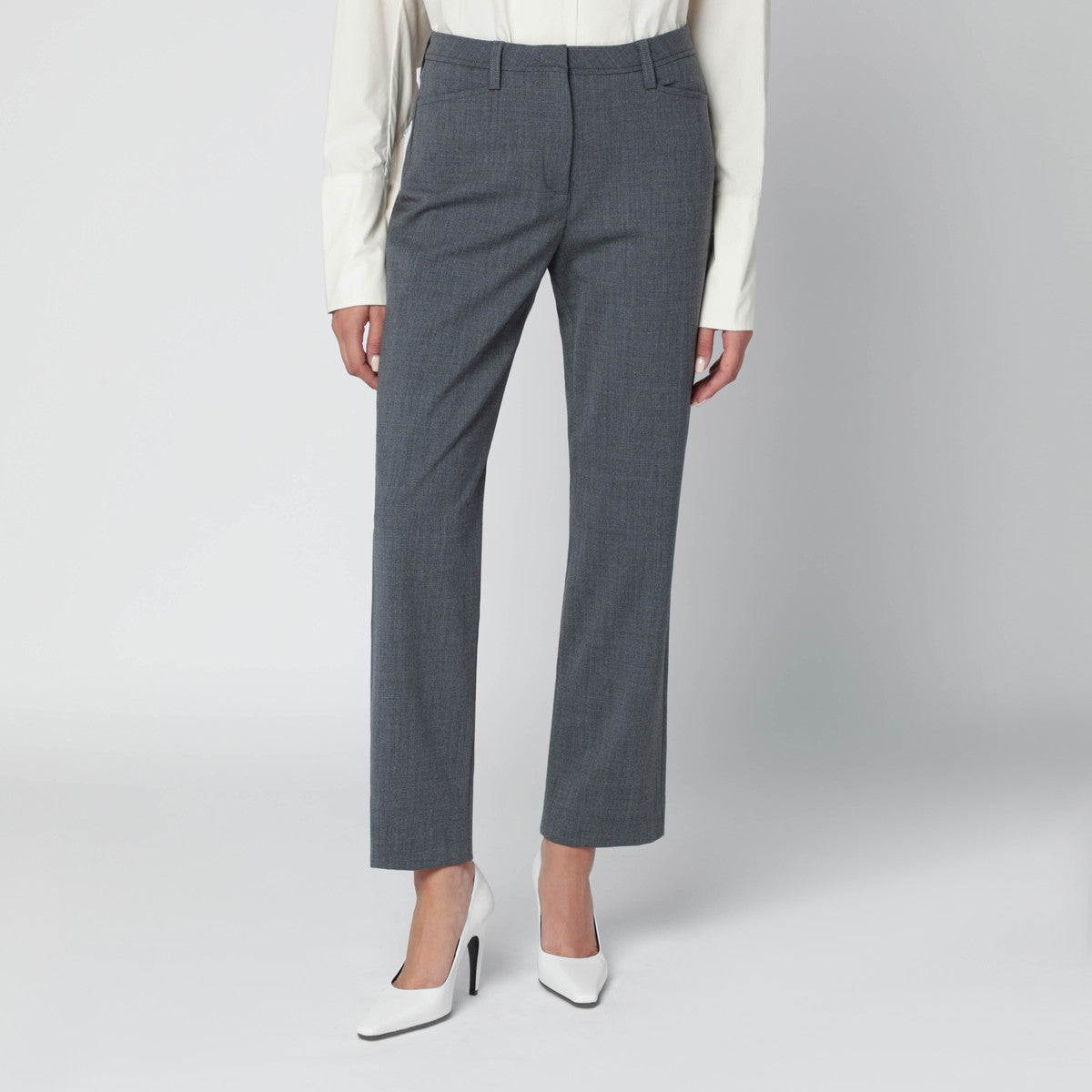 TheLatest Grey wool-blend trousers