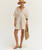Thea Pleated Linen Mini Dress